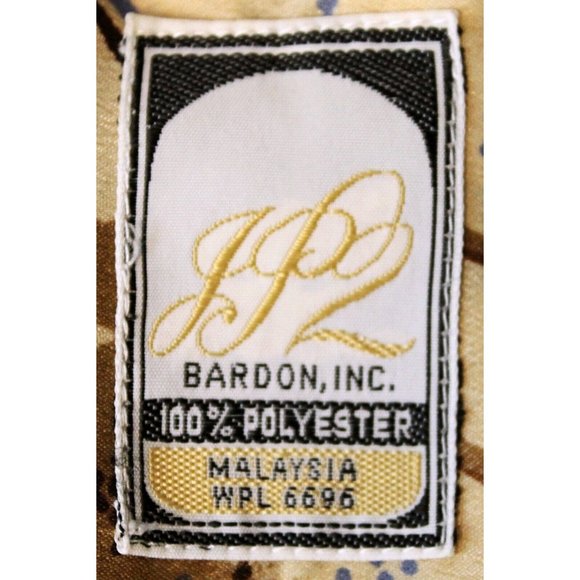 VTG 70s Jp2 Bardon Inc Men XL Beige Shirt Button Up Collared Short Sleeve Horses - Picture 9 of 10